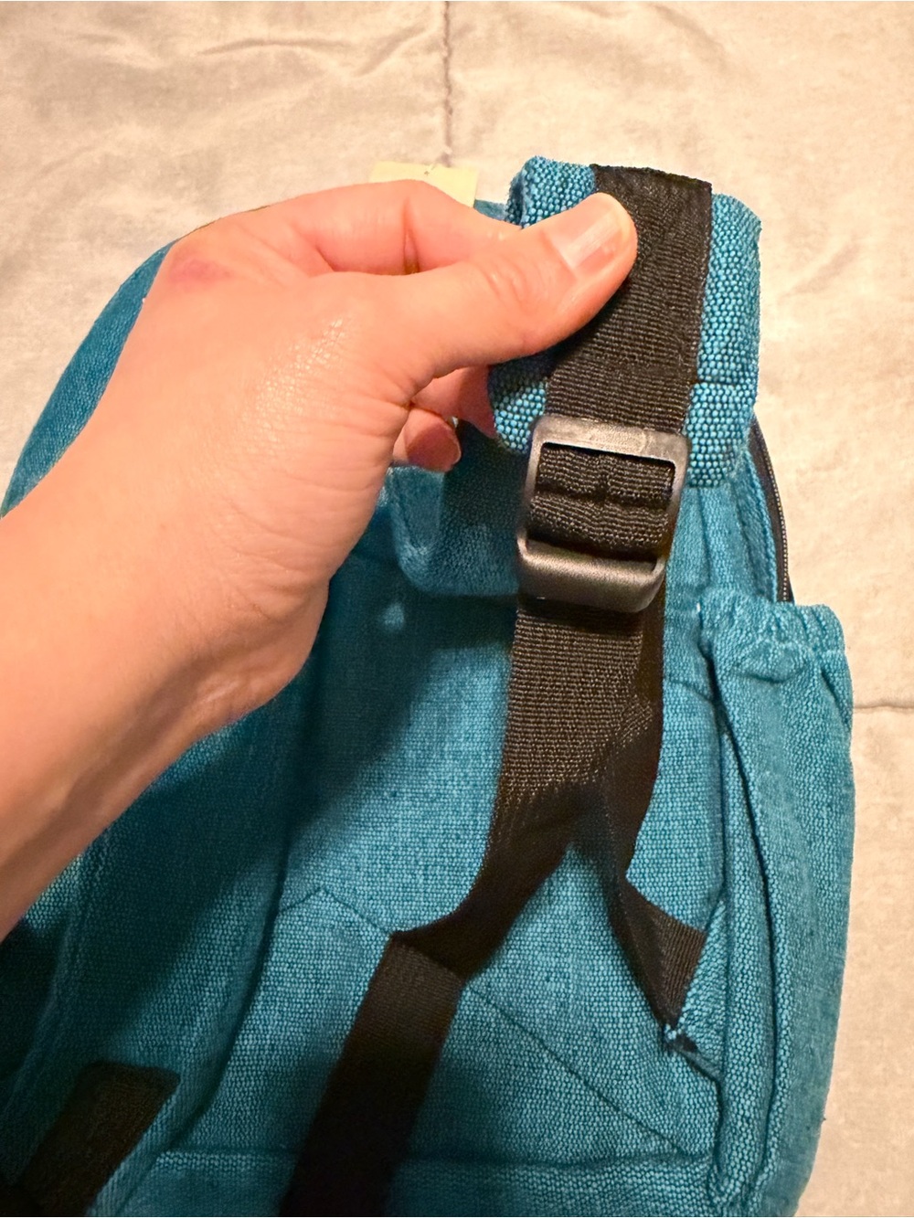 Teal & Black Mushroom Embroidered Backpack - Picture 4 of 7